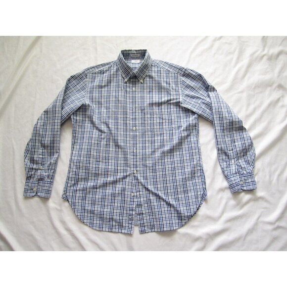 Men's J Crew 80's 2 Ply Cotton Button Up Long Sleeve Shirt Sz M 15-15.5 (MT230) - Picture 7 of 7